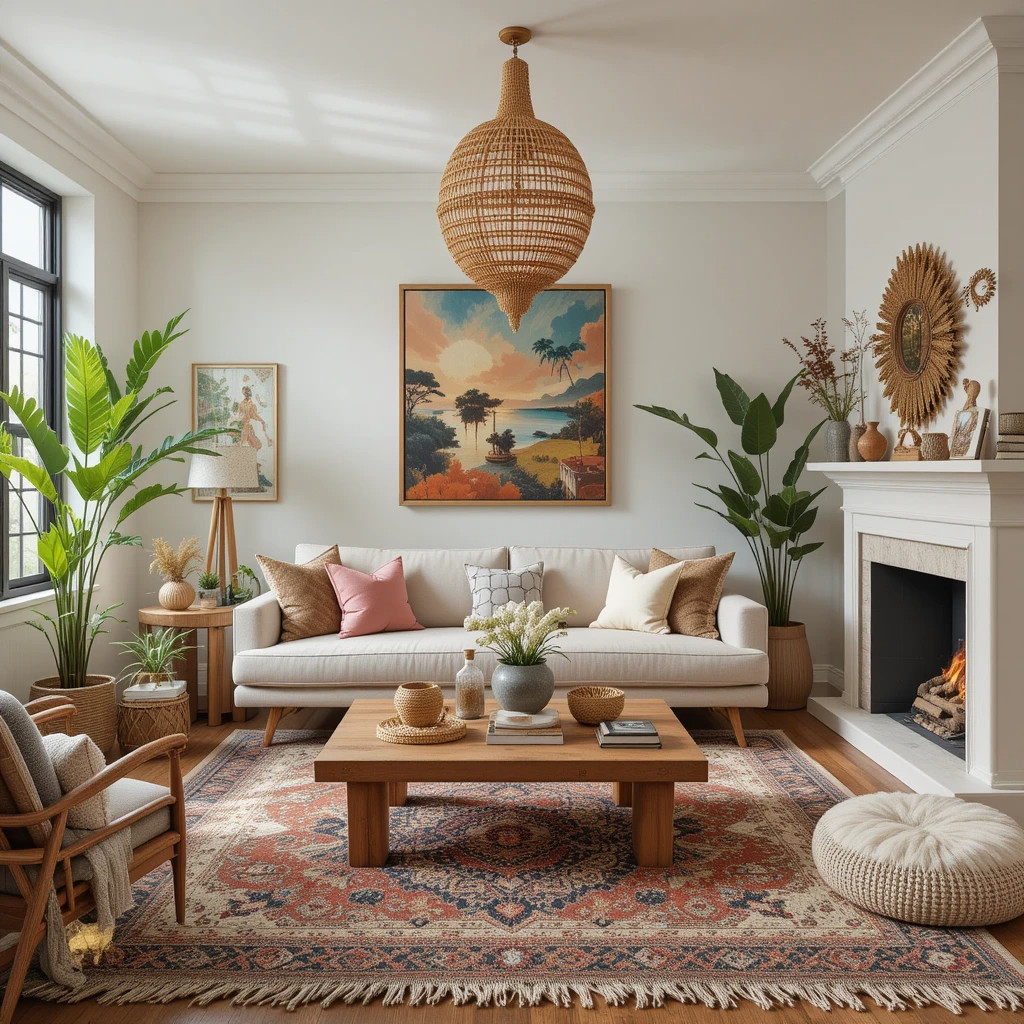 salon w stylu boho